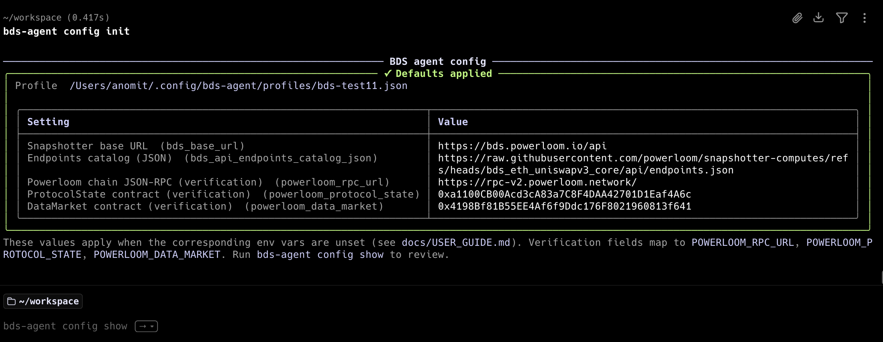 Example of config init