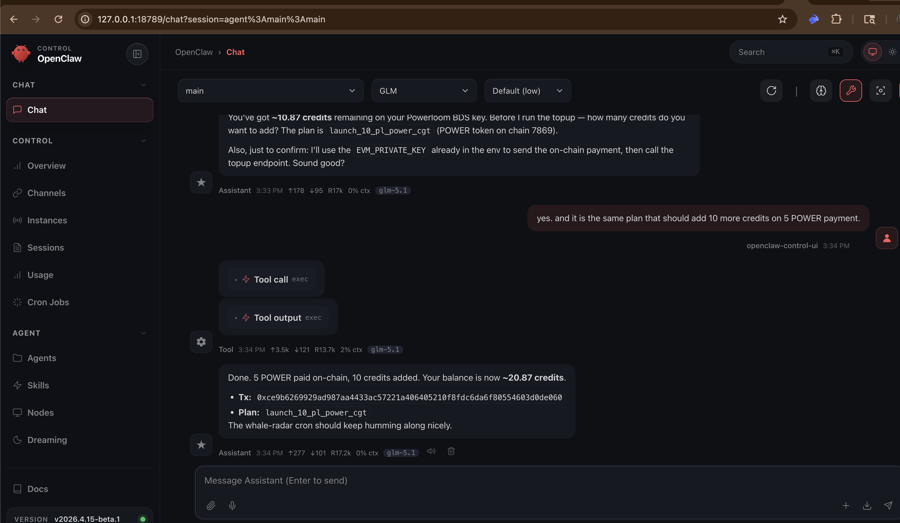 Topup with OpenClaw